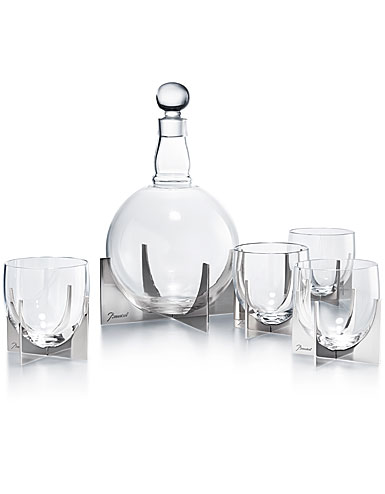 Baccarat Crystal Heritage Paraison Set Decanter and 4 Tumblers