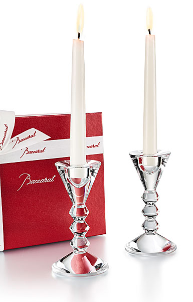 Baccarat Crystal Vega Candlesticks Gift Set of Two