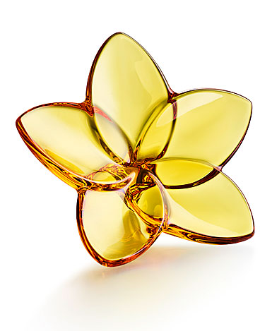 Baccarat Bloom Amber Flower Sculpture