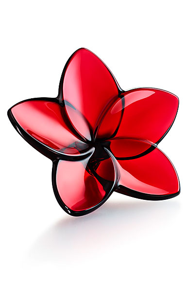 Baccarat Bloom Red Flower Sculpture 