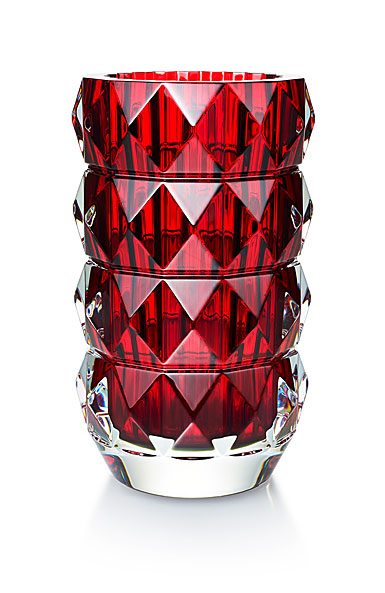Baccarat Louxor 9" Round Red Vase 