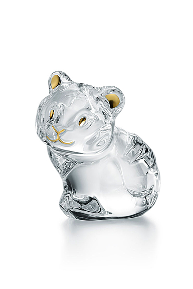 Baccarat Minimals Tiger, Clear and 20k Gold