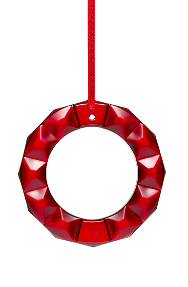 Baccarat Wreath Ornament, Red