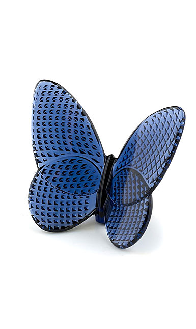 Baccarat Crystal Lucky Butterfly, Blue Midnight Diamant