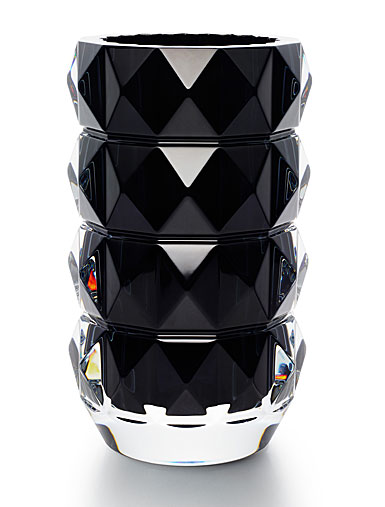 Baccarat Crystal Louxor Round 9.18" Vase, Black