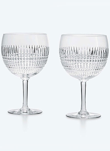 Baccarat Crystal and Martha Stewart Balloon Wine Glasses, Pair