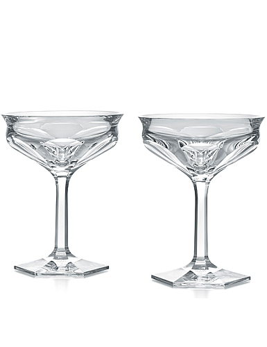 Baccarat Harcourt Talleyrand Cocktail Coupe Glasses, Pair