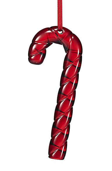 Baccarat Crystal 2023 Candy Cane Ornament, Red