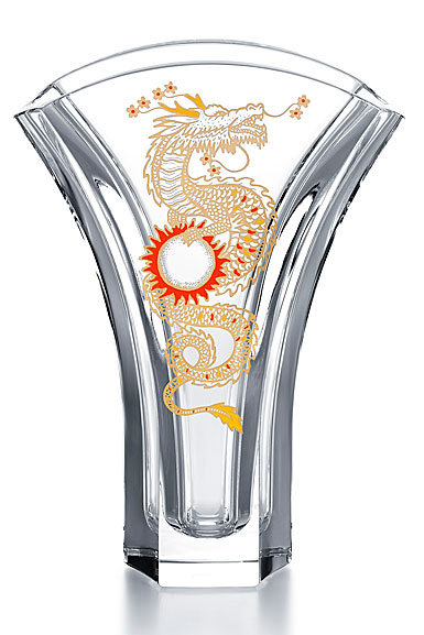 Baccarat Ginkgo Zodiac 9.25" Vase Solar Dragon 