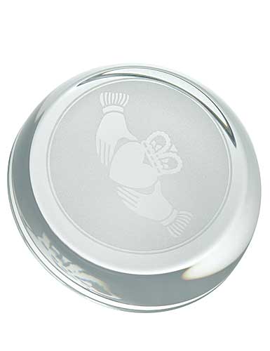 Galway Crystal Claddagh Sliced Paperweight