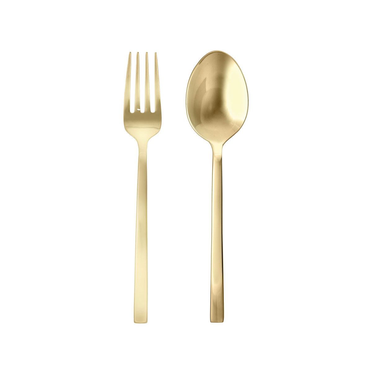 Fortessa Stainless Flatware Arezzo Brushed Gold 2 Piece Serving Set