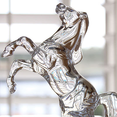 Baccarat Crystal Rearing Horse