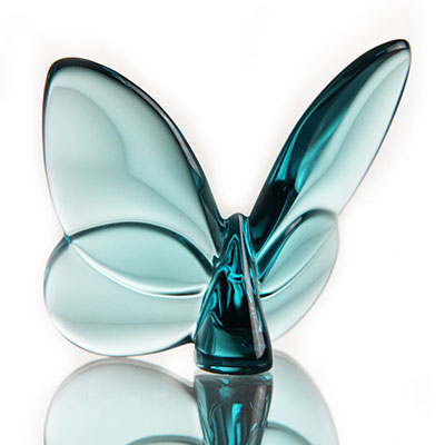 Baccarat Crystal Lucky Butterfly, Turquoise