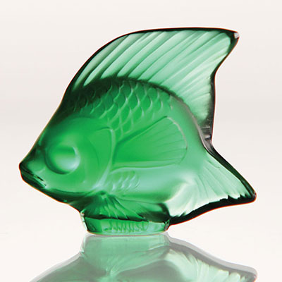 Lalique Emerald Fish Sculpture