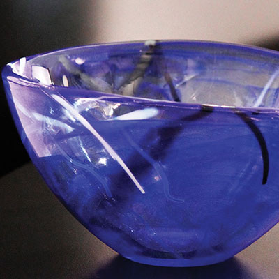 Kosta Boda Contrast 13 3/4" Crystal Bowl, Blue