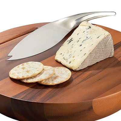 Nambe Wood Gourmet Harmony Cheese Board With Knife