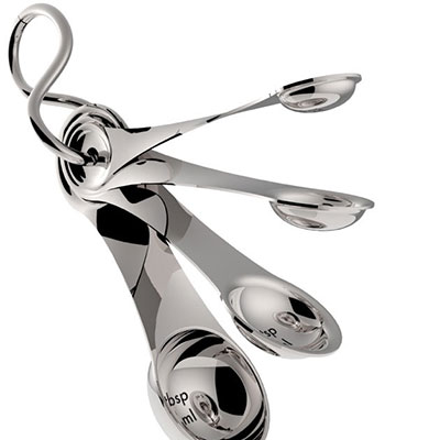 Nambe Gourmet Twist Metal Measuring Spoons