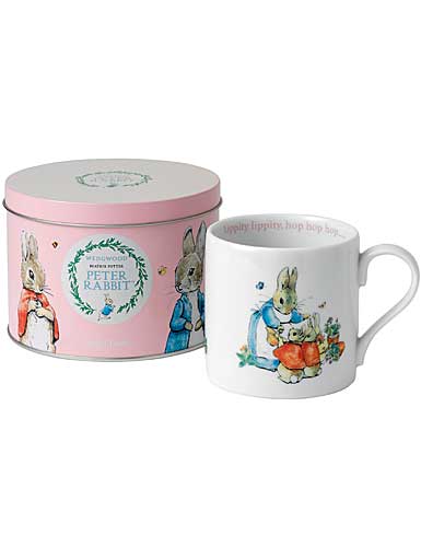 Wedgwood China Peter Rabbit Mug in A Tin, Pink