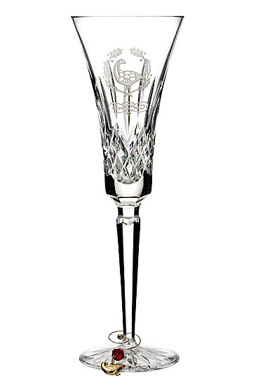 Waterford Crystal, 12 Days of Christmas Lismore Six Geese Crystal Flute, Single