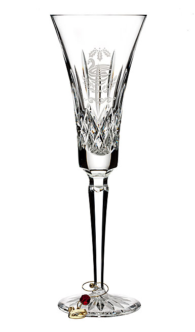 Waterford Crystal, 12 Days of Christmas Lismore Seven Swans Crystal Flute, Single
