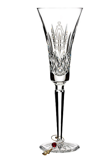 Waterford Crystal, 12 Days of Christmas Lismore Eight Maids Crystal Flute, Single