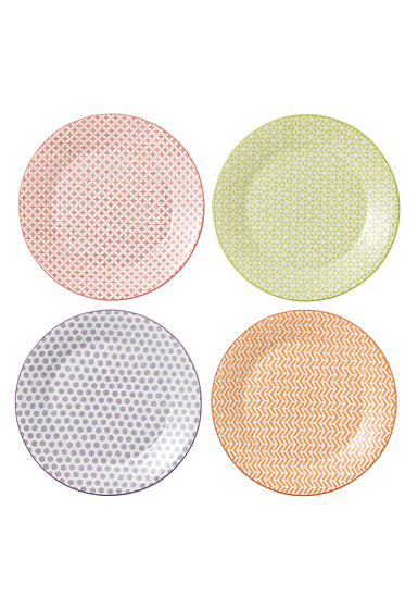 Royal Doulton Pastels Accent Plates 9" Set of 4 Mixed Patterns