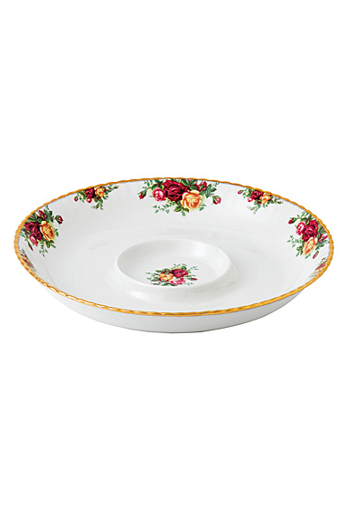 Royal Albert Old Country Roses Chip and Dip Server 13"