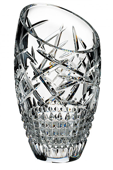 Waterford Crystal, Jeff Leatham Fleurology Slant Cleo 14" Crystal Vase