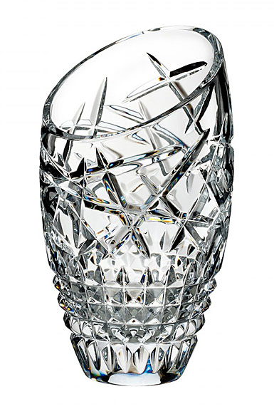 Waterford Crystal, Jeff Leatham Fleurology Slant Cleo 10" Crystal Vase