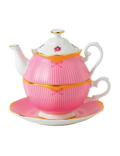 Royal Albert China Candy Sweet Stripe Tea For One
