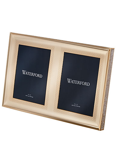 Waterford Lismore Diamond Gold 5x7" Double Invitation Frame