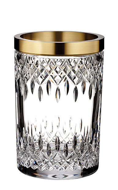 Waterford Crystal, Lismore Reflection With Gold Band 8" Crystal Vase