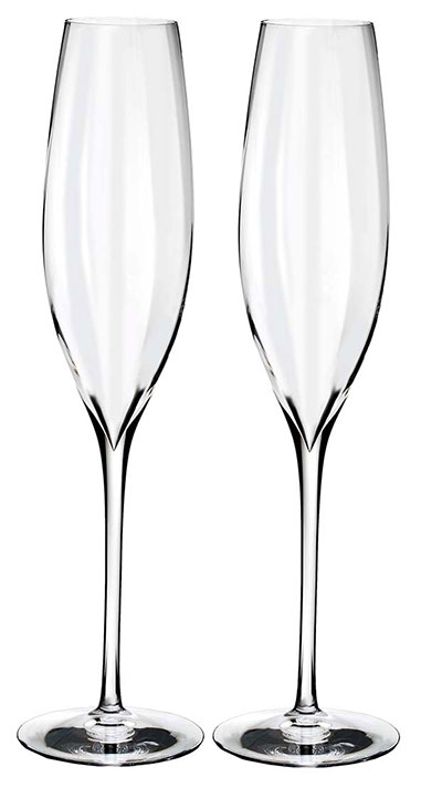Waterford Crystal Elegance Optic Classic Champagne Toasting Flutes, Pair