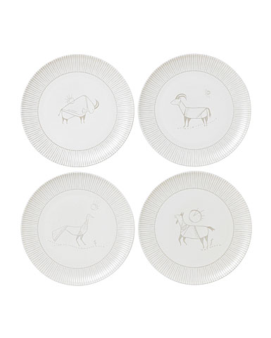 ED Ellen DeGeneres by Royal Doulton Cave Animal Plate 8" Set of 4 Mixed