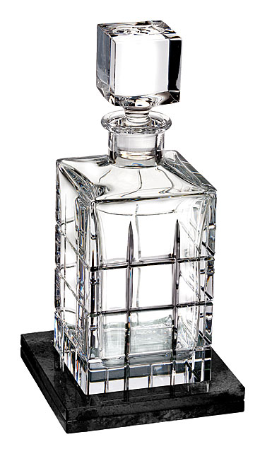 Waterford Crystal, Cluin Crystal Decanter Square 28oz., With Marble Coaster