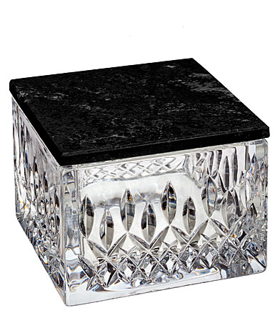 Waterford Crystal, Lismore Covered Box, With Marble Lid