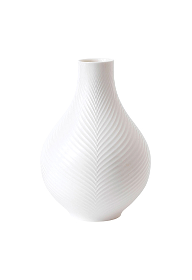 Wedgwood China White Folia Bulb 9" Vase
