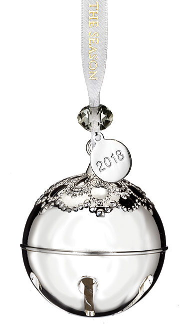 Waterford 2018 Silver Dated Bell Christmas Ornament