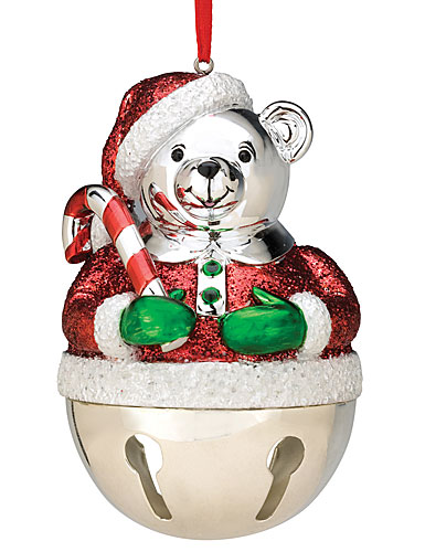 Reed & Barton Silverplated Bear Sleigh Bell Ornament