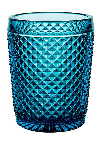 Vista Alegre Glass Bicos Blue Set with 4 Old Fashion Blue