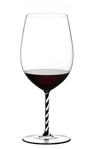 Riedel Fatto A Mano, Bordeaux Grand Cru, Black and White Twist Wine Glass, Single