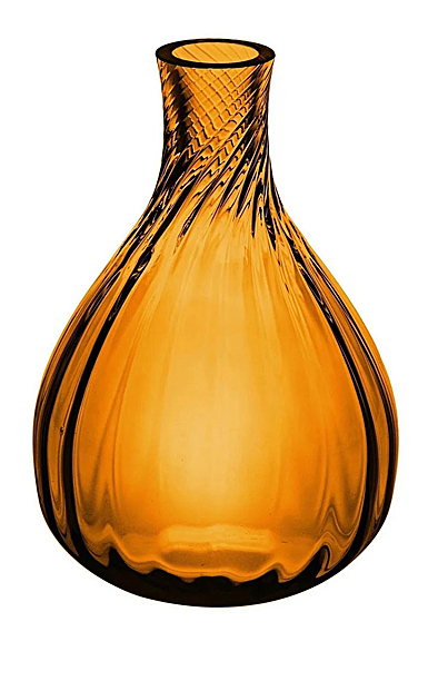 Vista Alegre Glass Color Drop 6.5" Bud Vase Amber