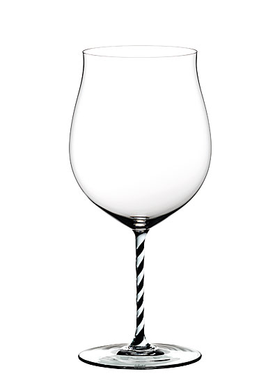 Riedel Fatto A Mano, Burgundy Grand Cru, Black and White Twist Wine Glass