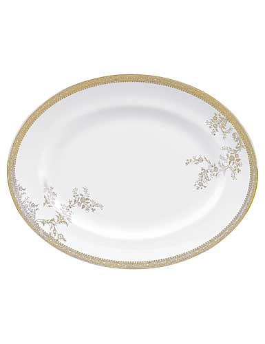 Vera Wang Wedgwood China Vera Lace Gold Oval Platter