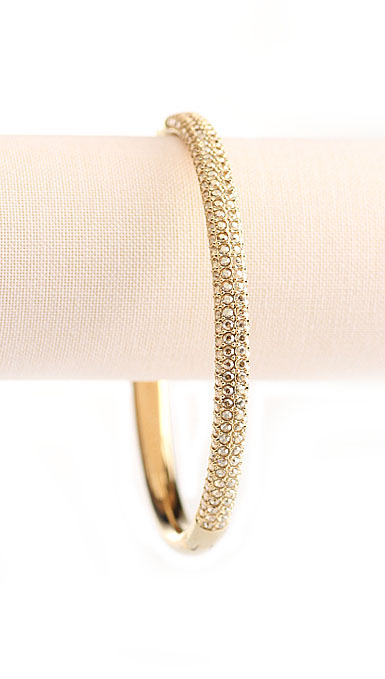 Swarovski Stone Mini Gold Bangle Bracelet, Medium