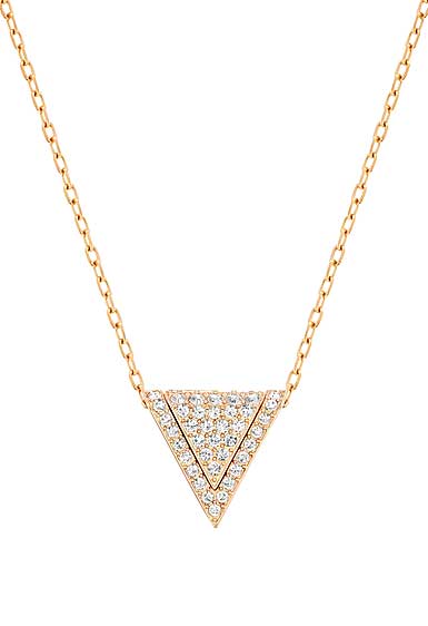 Swarovski Crystal and Rose Gold Versatile Delta Pendant Necklace