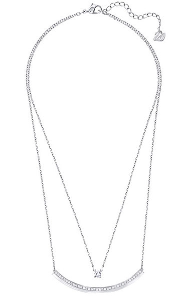 Swarovski Crystal and Rhodium Fresh Layered Necklace