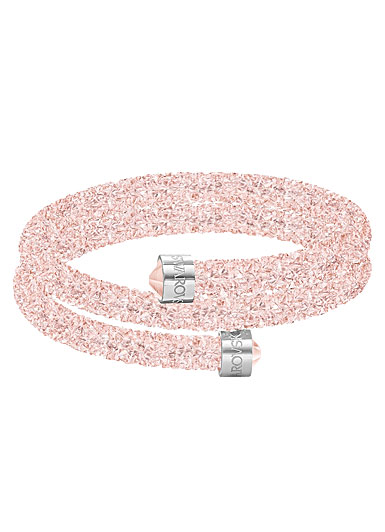 Swarovski Bracelet Crystaldust Bangle Double Crystal Medium, Pink