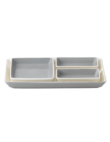 Wedgwood Vera Wang Simplicity Common Tray with 3 Plates