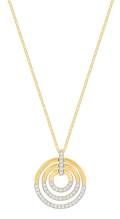 Swarovski Circle Medium Crystal Gold Pendant Necklace